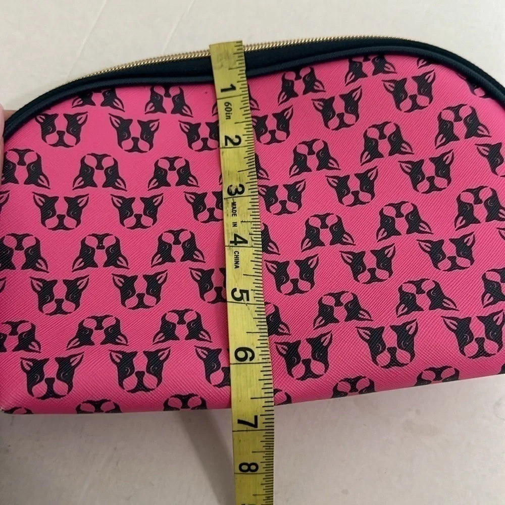 Dabney Lee Cosmetic Toiletries Travel French Bulldog/Boston Terrier Pink & Navy.